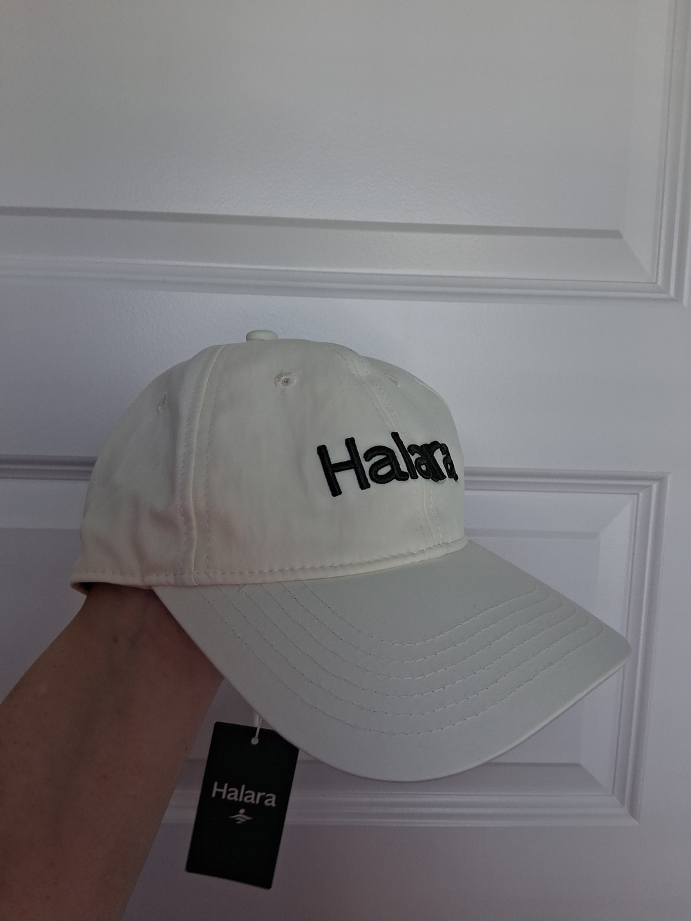 HALARA Cream Baseball Cap with Black Embroidered Logo